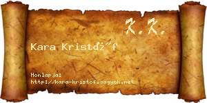 Kara Kristóf névjegykártya