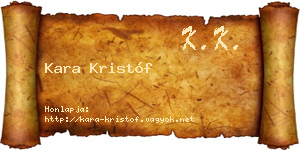 Kara Kristóf névjegykártya